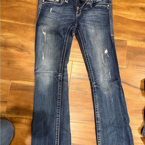 Rock Revival Denim - Rock Revival Dark Blue Boot Cut Jeans